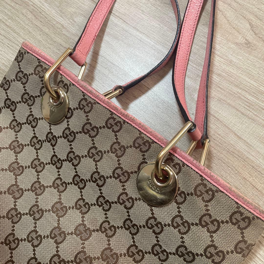 GUCCI GGパターン ハンドバッグ ベージュ/ピンク