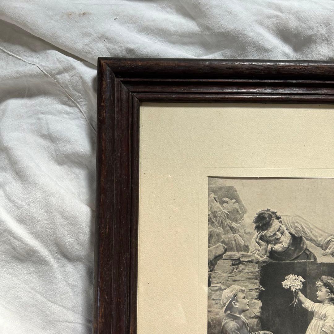フランスアンティーク　フレデリックモーガン　リトグラフ　絵画　壁掛け　額装品