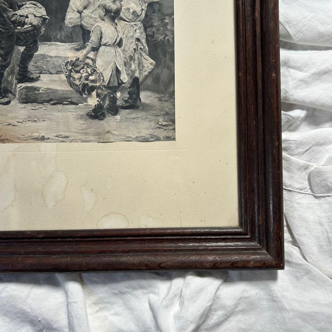 フランスアンティーク　フレデリックモーガン　リトグラフ　絵画　壁掛け　額装品