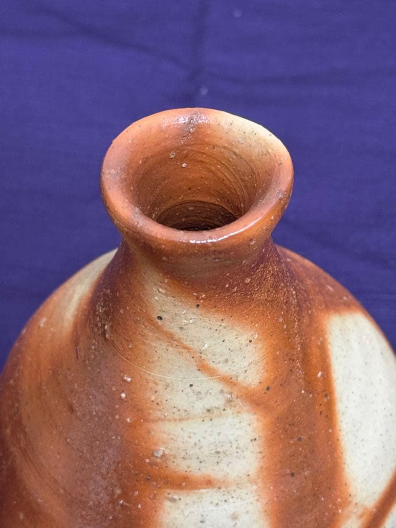 備前焼　金重道明　備前緋襷一輪花入