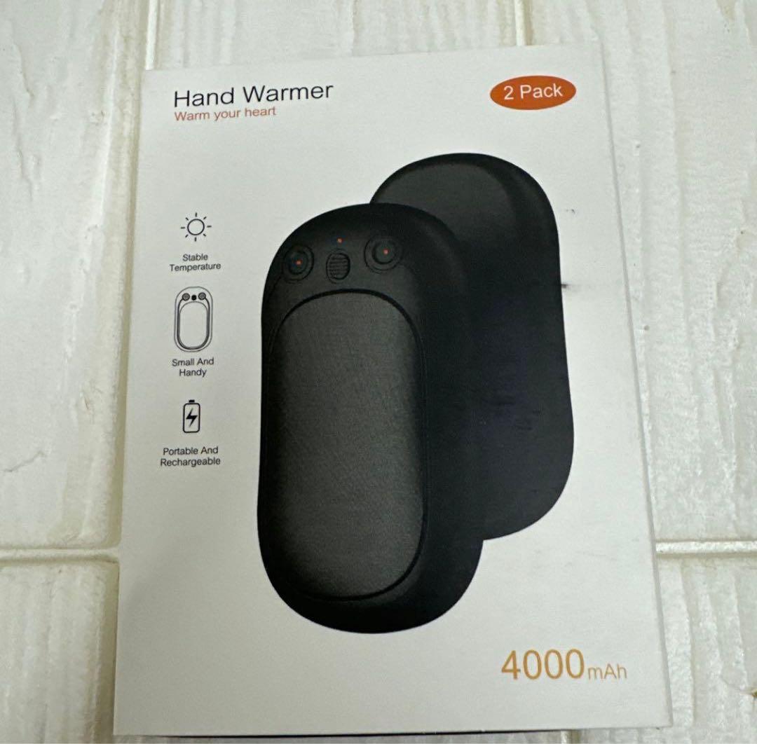 【寒い日はこれ】2個セット☆充電式カイロ 4000mAh 速暖&即暖かい