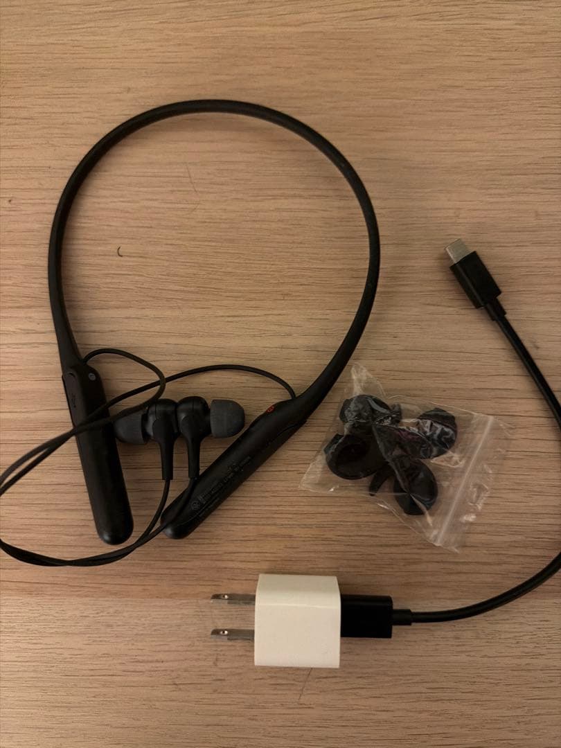 Sony ワイヤレスイヤホン ブラック 充電ケーブル付き