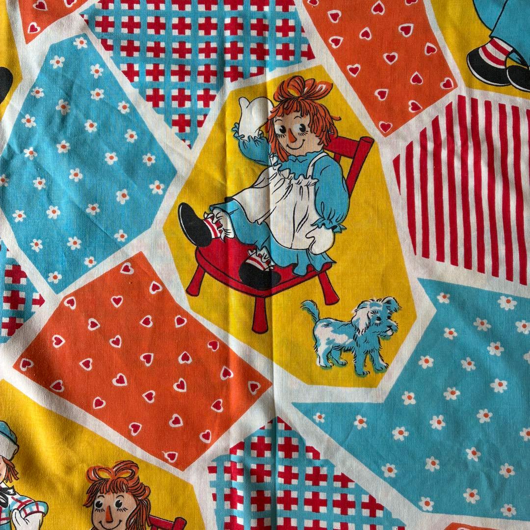 BIG！70s ラガディアン&アンディ　フラット生地シーツ アメリカアンティーク