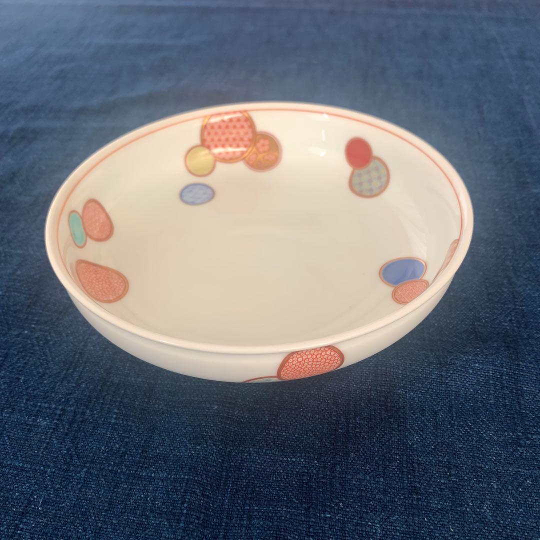 【新品】【有田焼】カラフル模様の浅い皿　５個セット