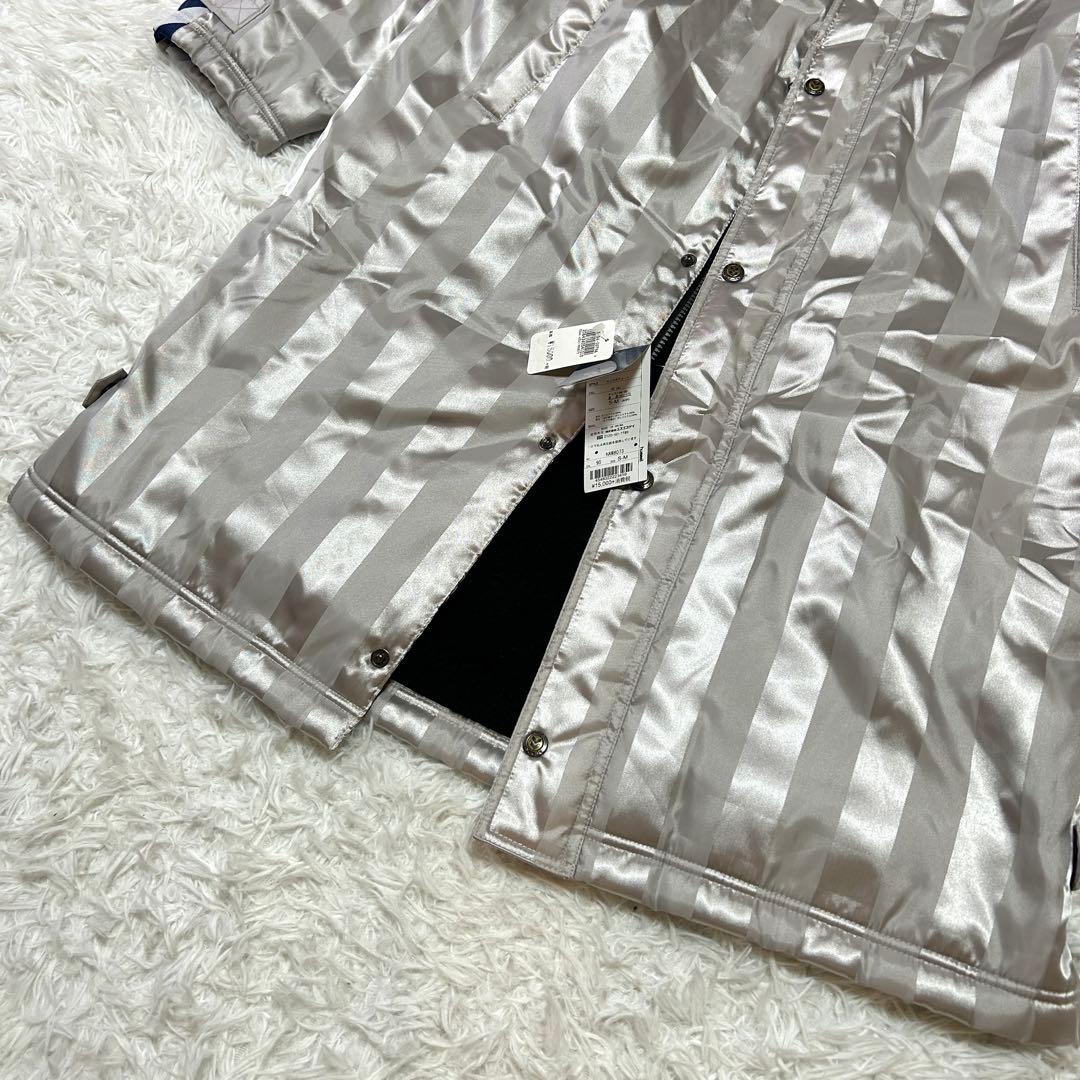 新品タグ付き ヒュンメル ロングボアコート S-M シルバー 撥水 防寒 566