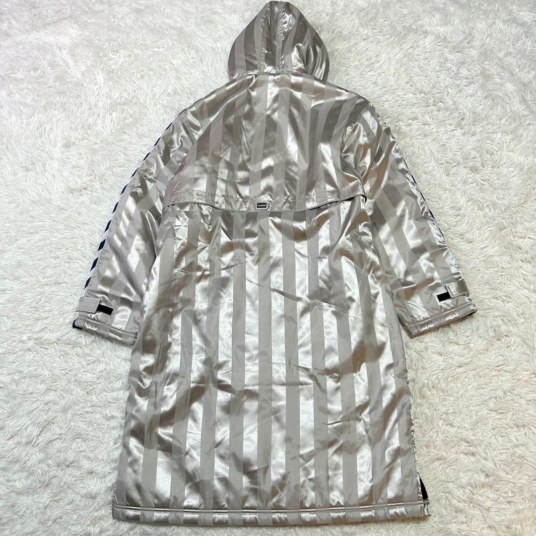 新品タグ付き ヒュンメル ロングボアコート S-M シルバー 撥水 防寒 566