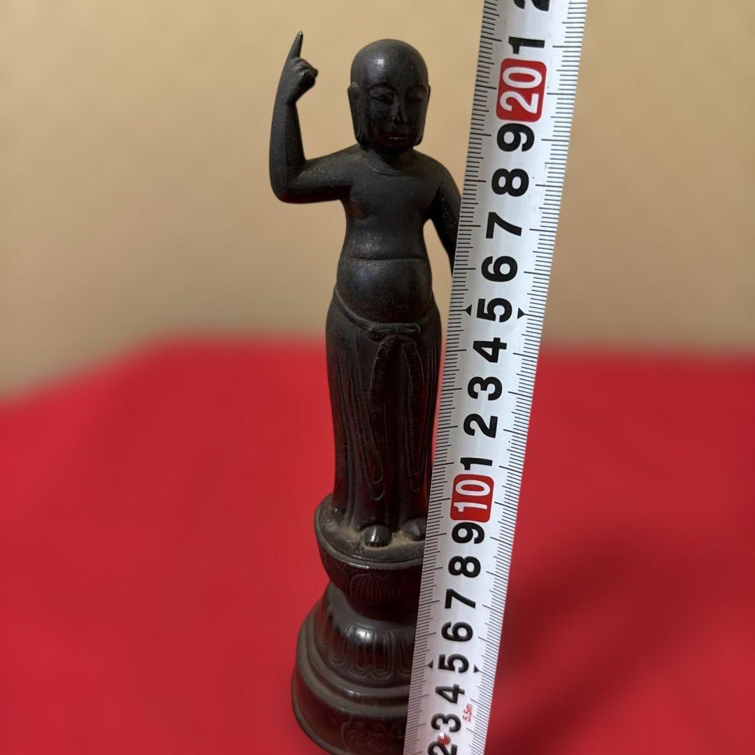 旧家蔵出し　寺院蔵出品　古銅製誕生仏像