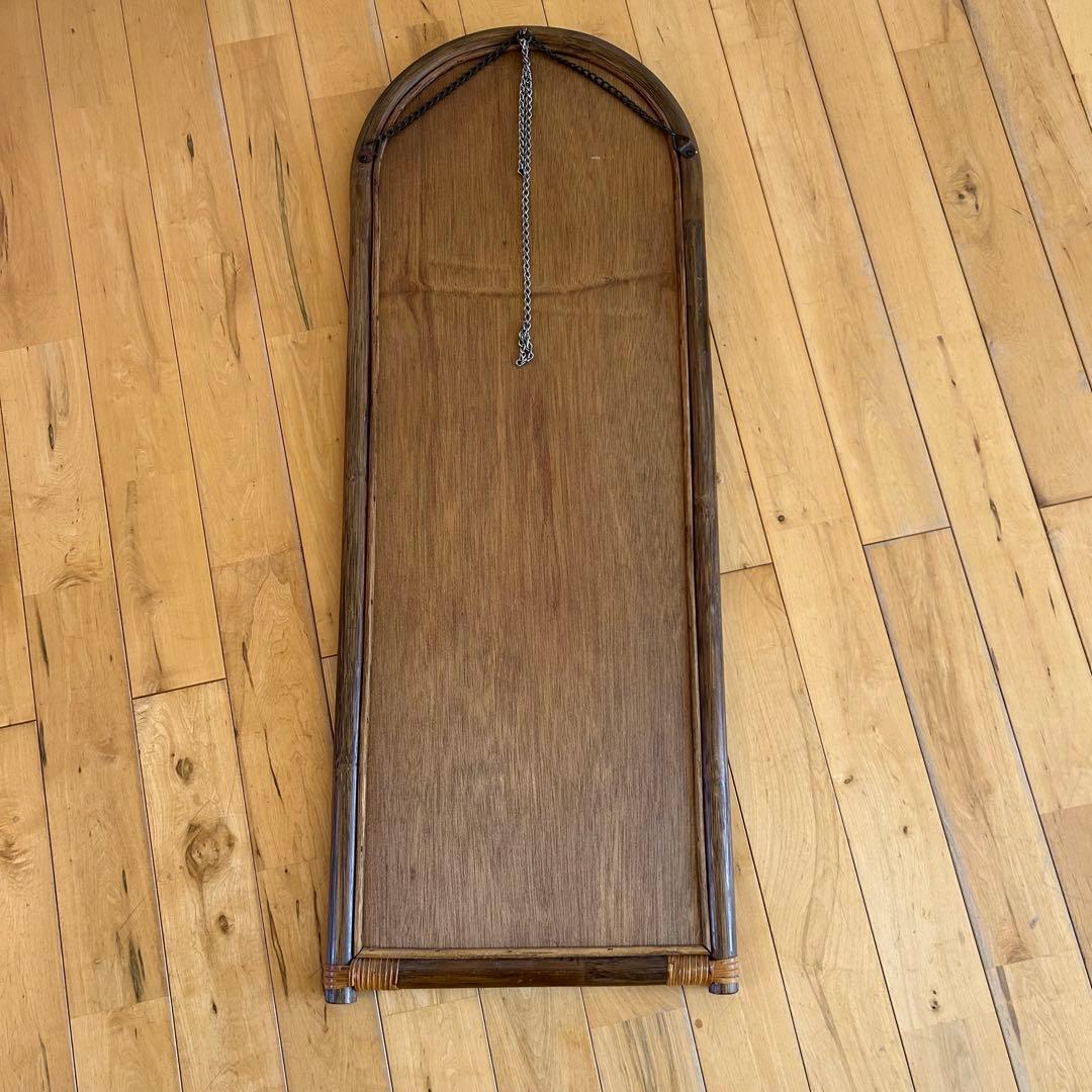 ☆アンティーク☆ビンテージ　ラタン　姿見　96cm 籐　鏡　ミラー