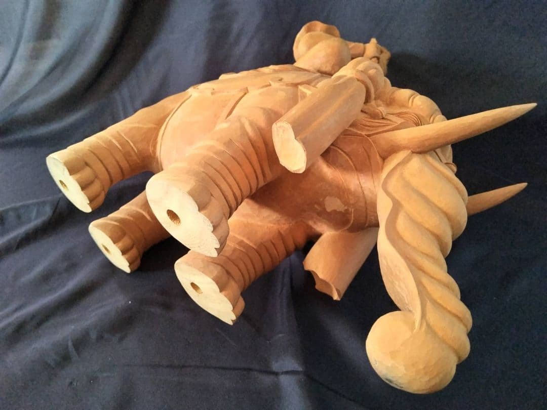 普賢菩薩　木彫り