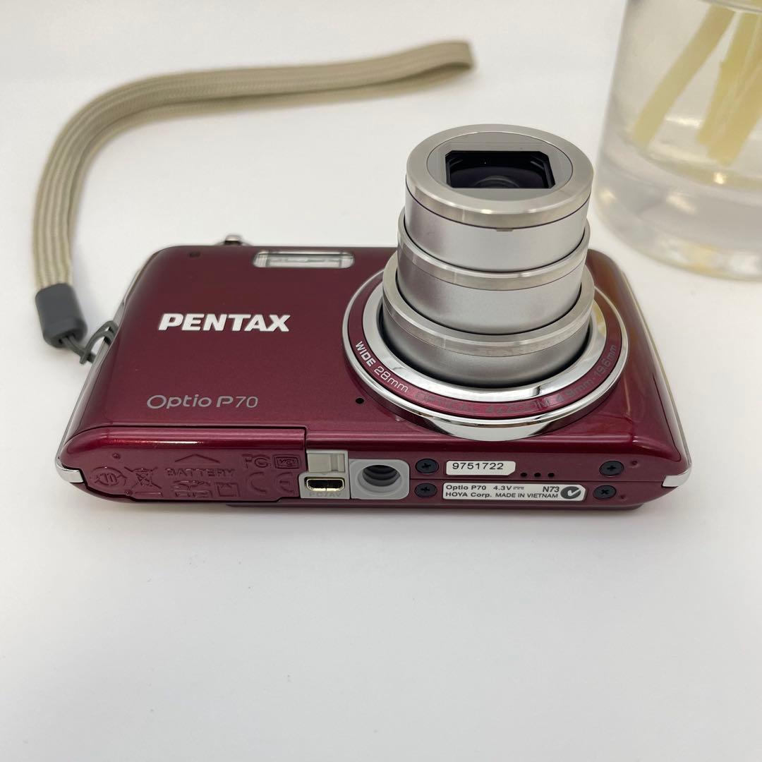 スマホ転送OK✨PENTAX Optio P70✨動作確認済 可愛い 鮮やかな赤