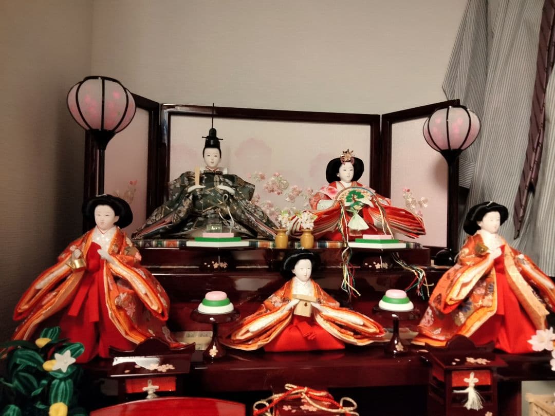 雛人形　桃小町　五人収納飾り　久月