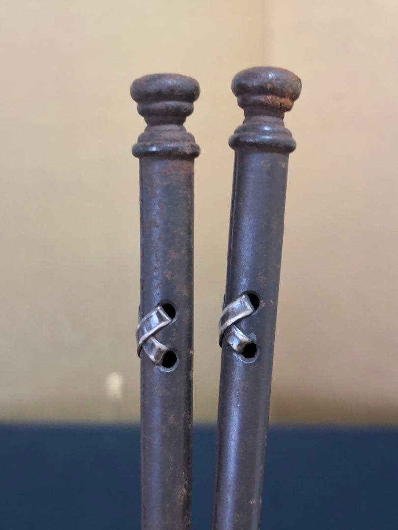 《R》茶道具 鉄火箸 明珍宗春作 共箱　260209け1