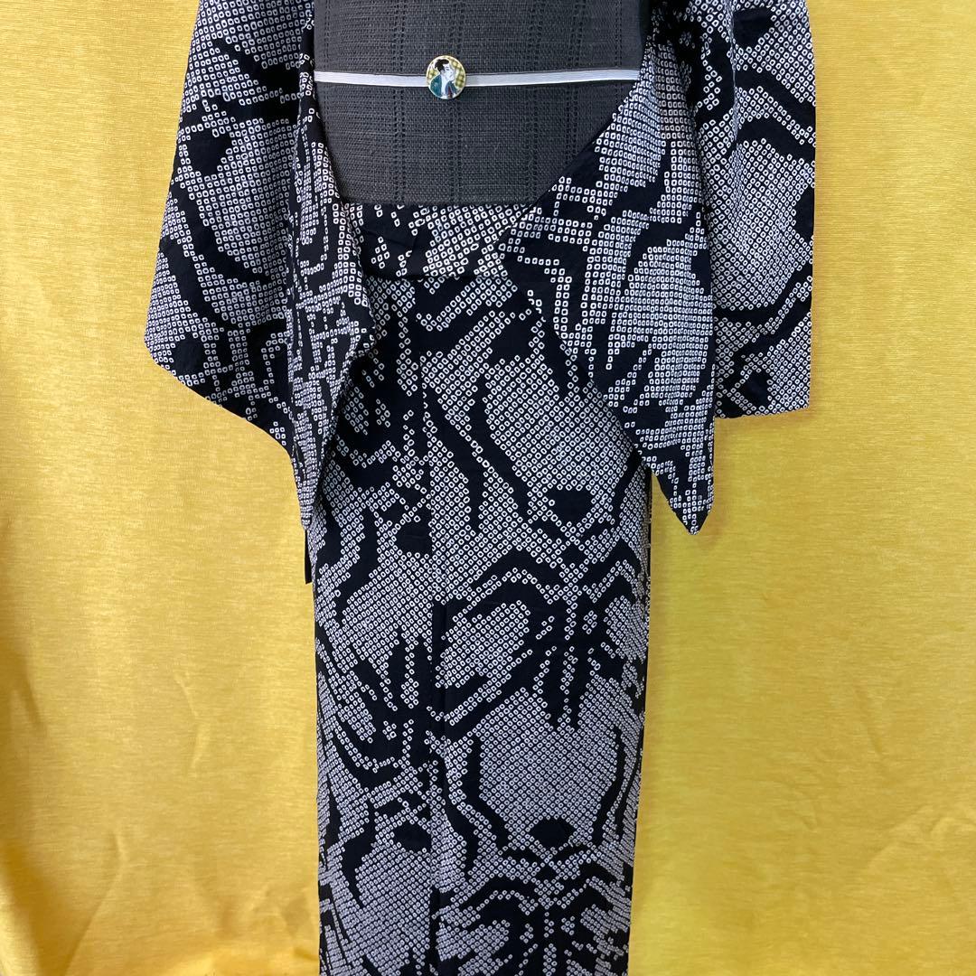 伝統工芸・有松絞り浴衣 単品 歌舞伎の隈取りの柄