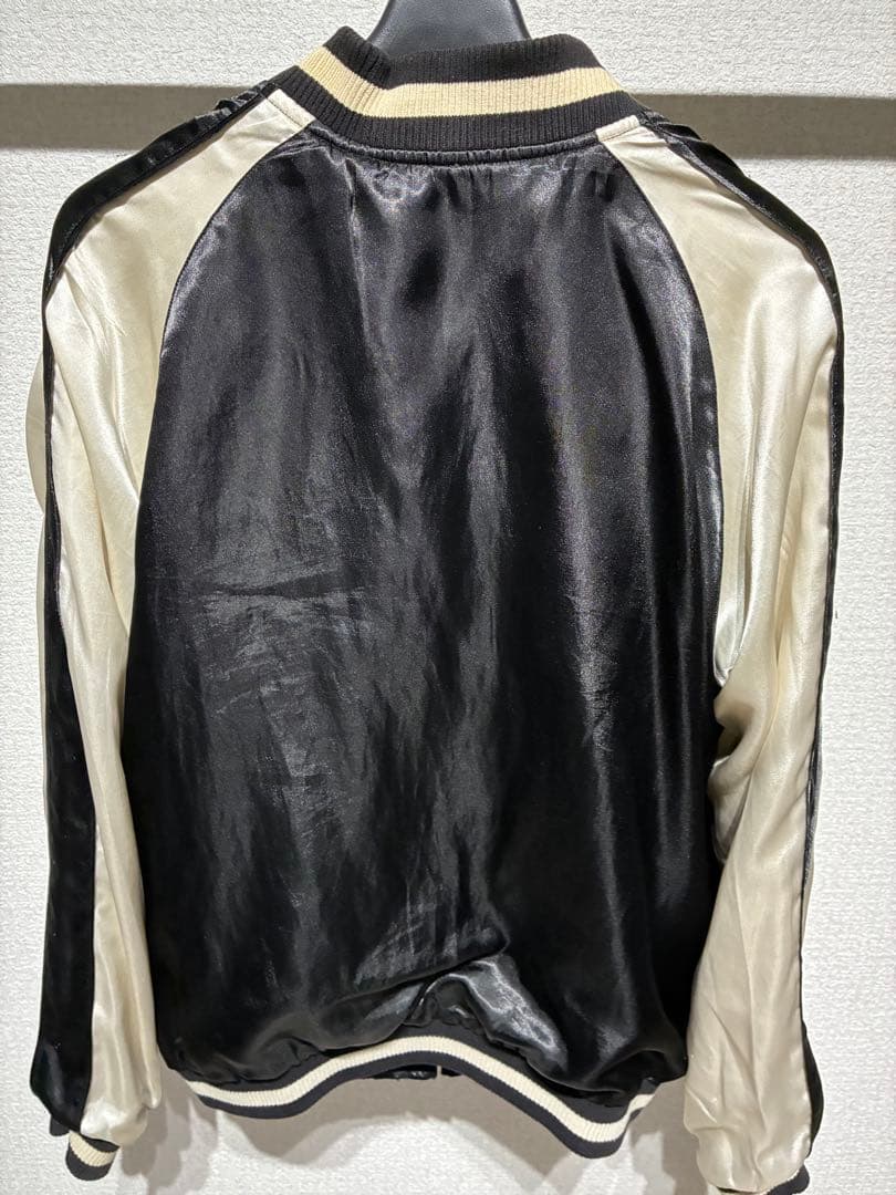 花旅楽団 JAPANESQUE 風神雷神 刺繍 ベロアスカジャン Lサイズ