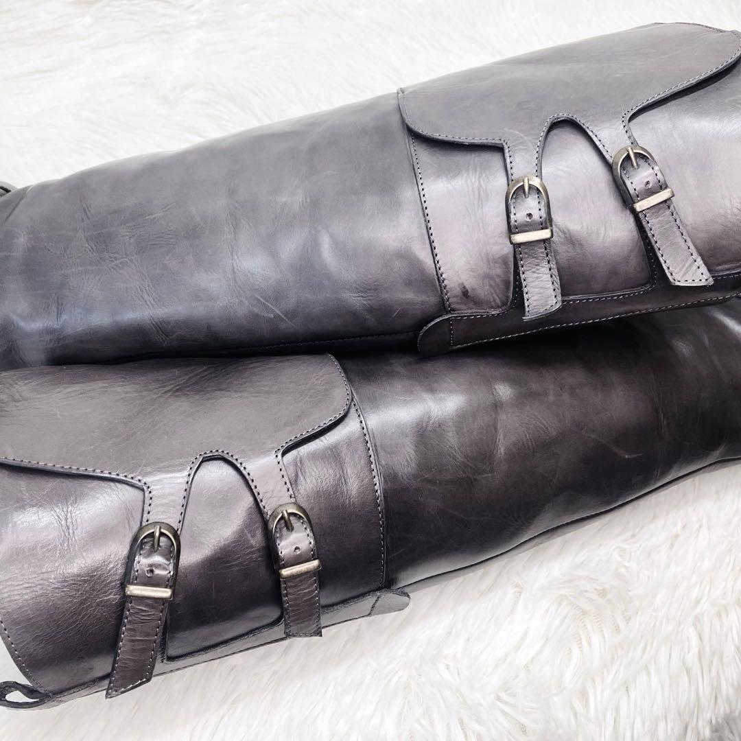 【希少色】SARTORE 38 グレージュダブルストラップ　サイドジップ　ロング