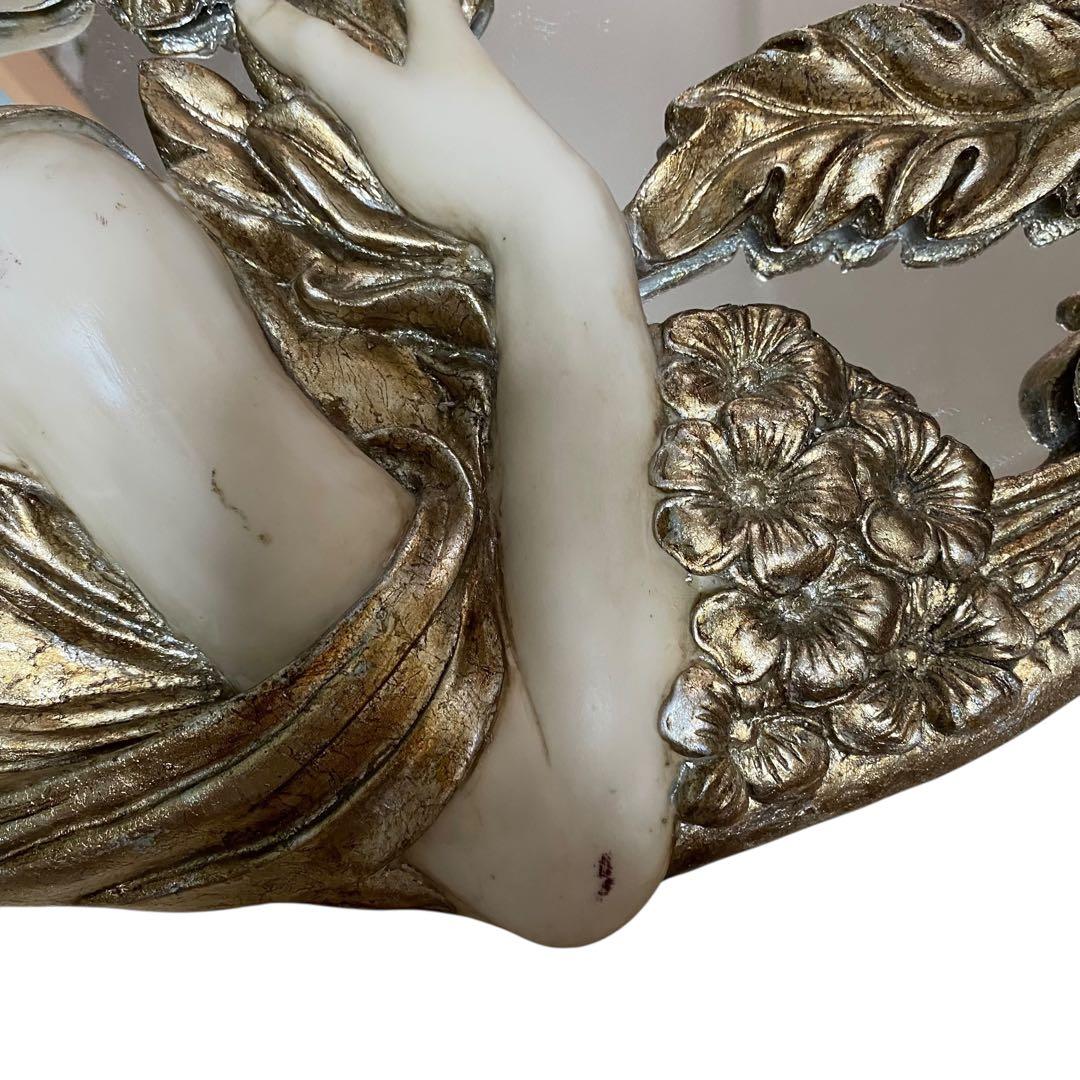 【良品】ロココアンティーク　イタリア　豪華　西洋美人像　壁掛け　鏡