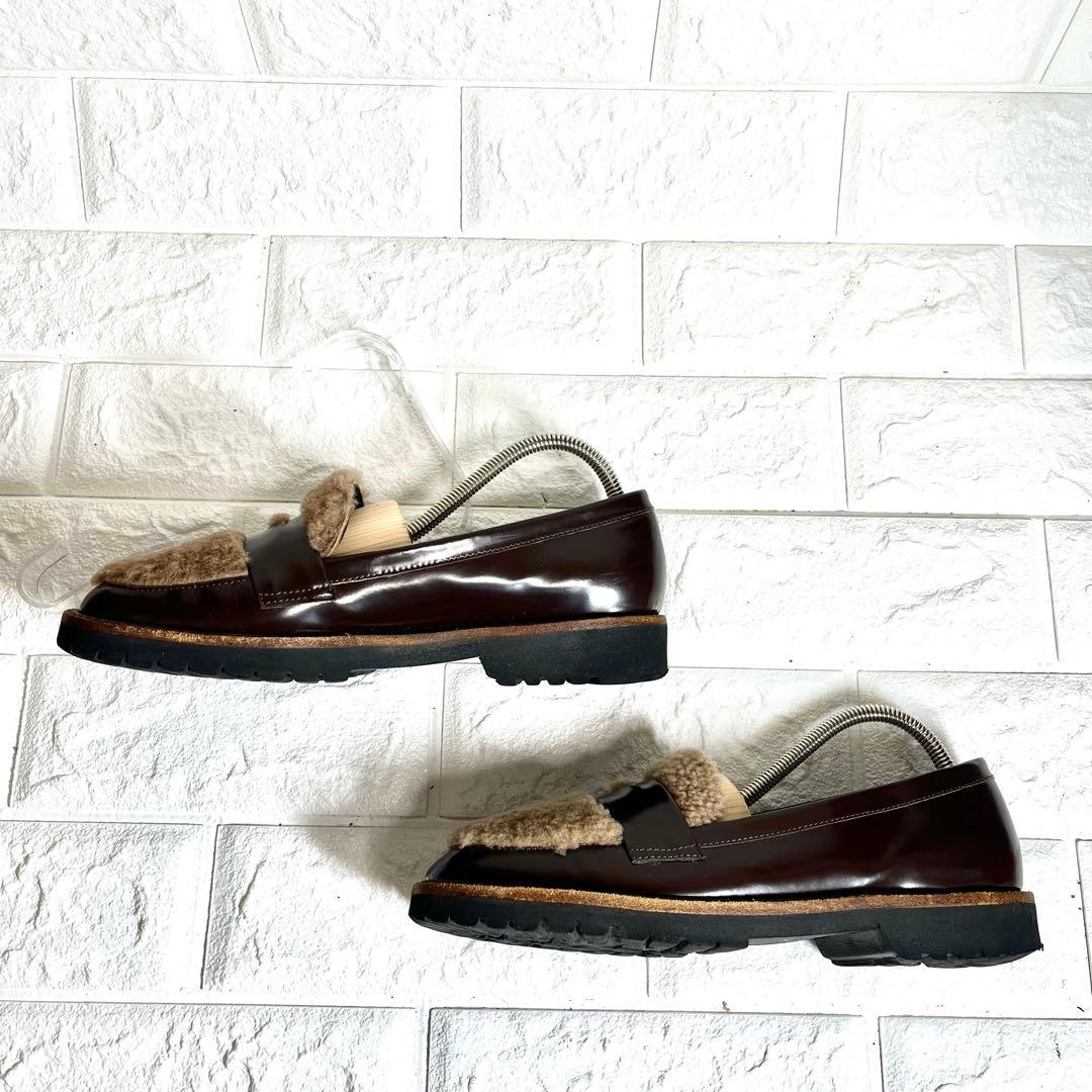 【ほぼ未使用】FABIO RUSCONI ファー付き　ローファー