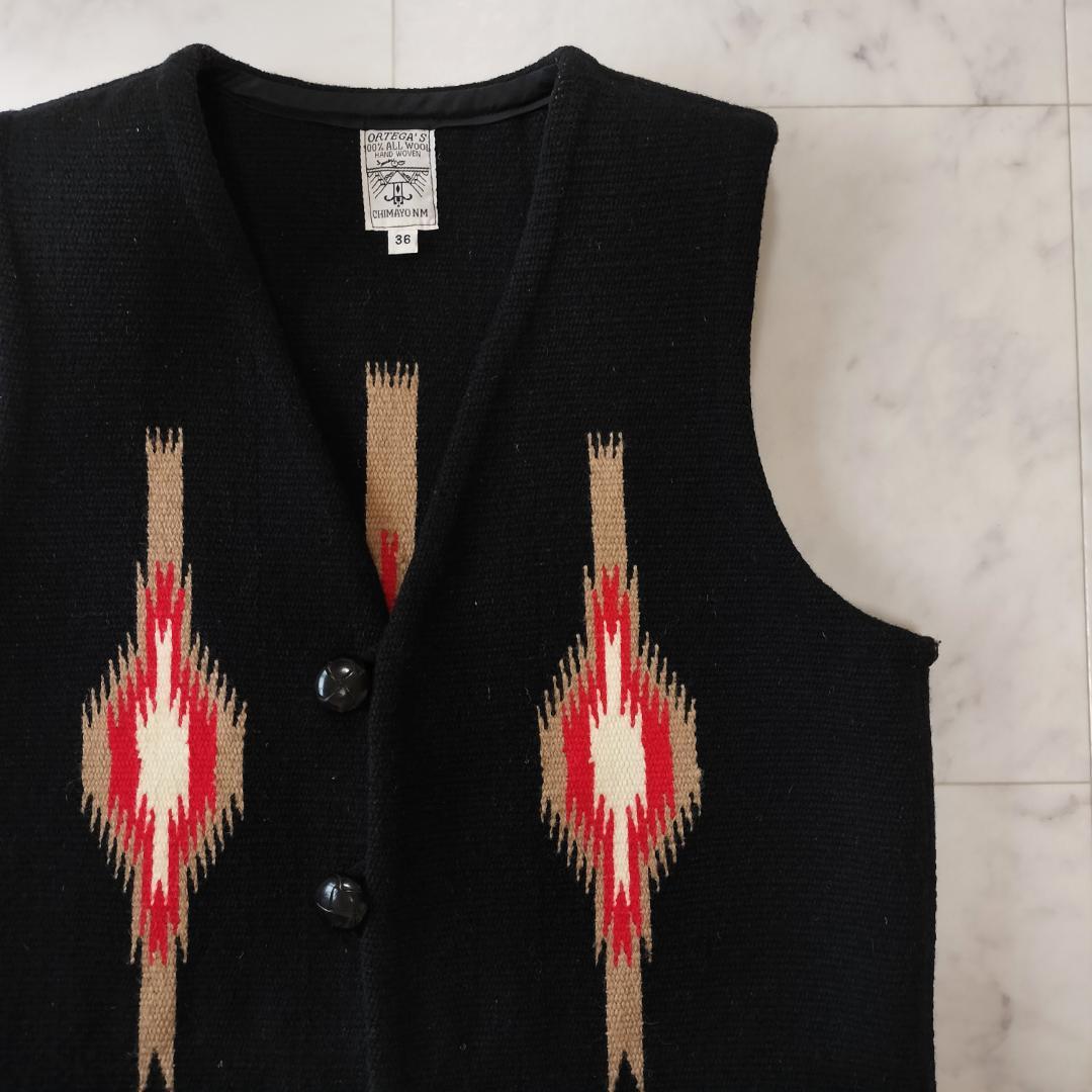 希少 オルテガ 人気カラーブラック 36 スクエアフロントチマヨベスト ポケット