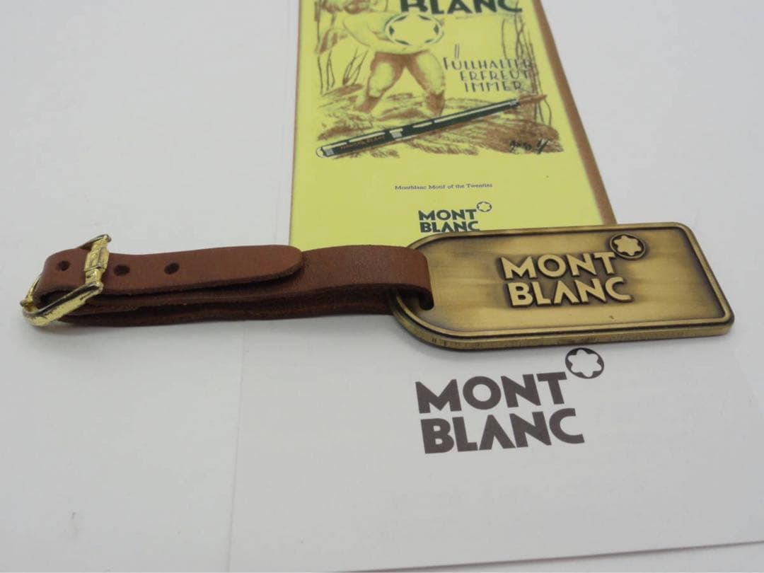 ★未使用保管品ヴィンテージ★本革＆メタル製タグネームタグ★キーホルダ★モンブラン