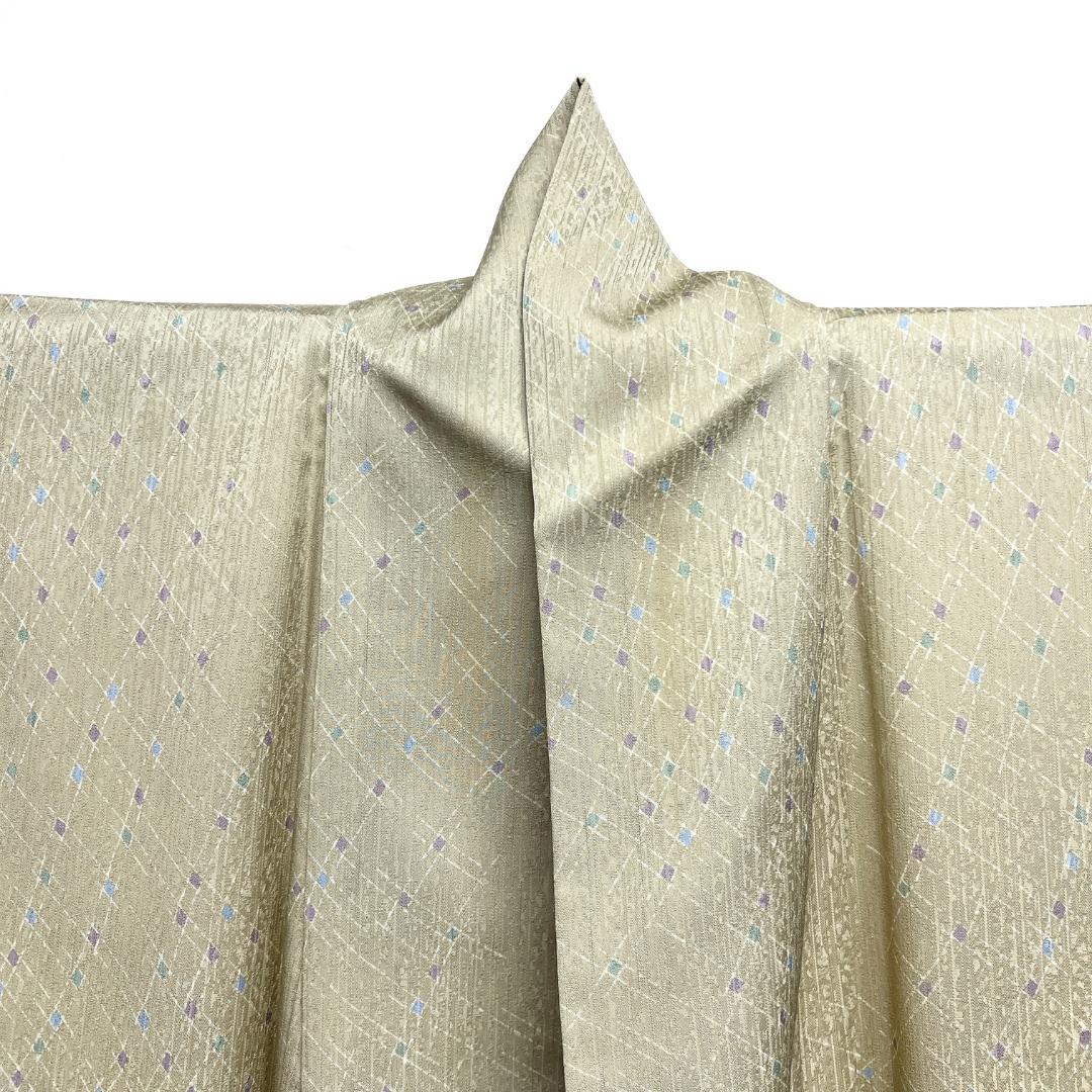 小紋　洗える着物　変わり格子　流線　網目　着物　123b d ms