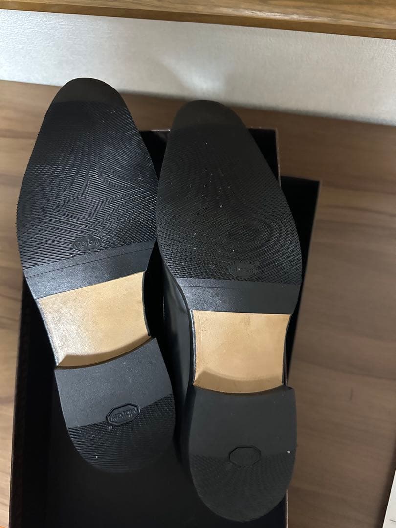 【着用1回極美品】a.testoni ストレートチップ黒UK6.5 25.5cm