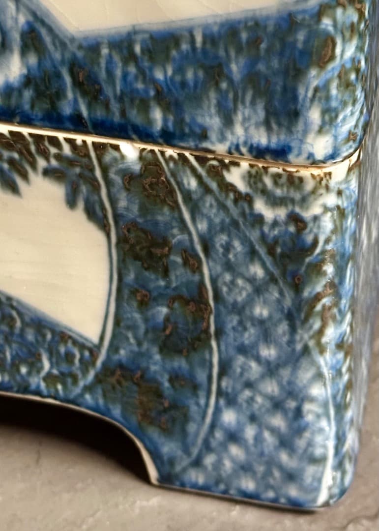 再値下げ　骨董品　染付　四段重　磁器　高さ45cm　お重　重箱