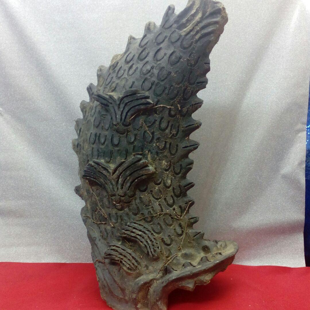 戦国末期〜江戸時代前期頃極稀少レア博物館資料級築城櫓城門用鯱シャチホコ古瓦当時物