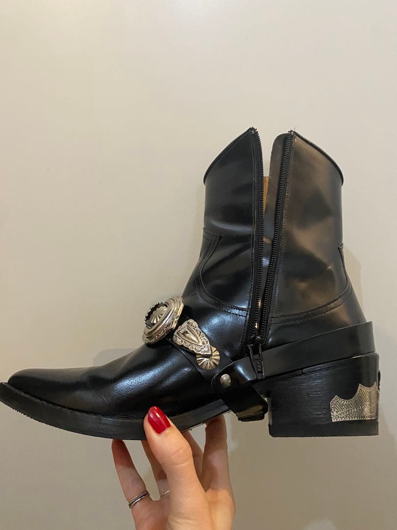 ★TOGAPULLA★本革バックルブーツ38美品