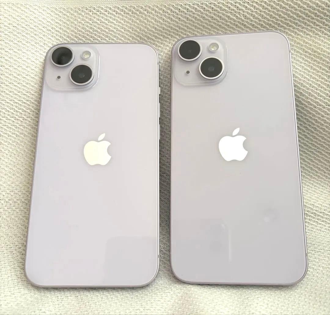 Apple iPhone14【2台】128GB パープル　充電器付き 美品