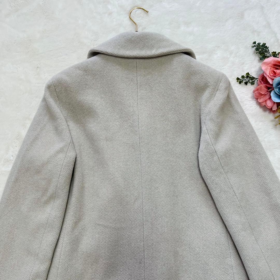 美品L✨マックスマーラ　マレーラ　ピーコート　カシミヤ混合　アイボリーベージュ