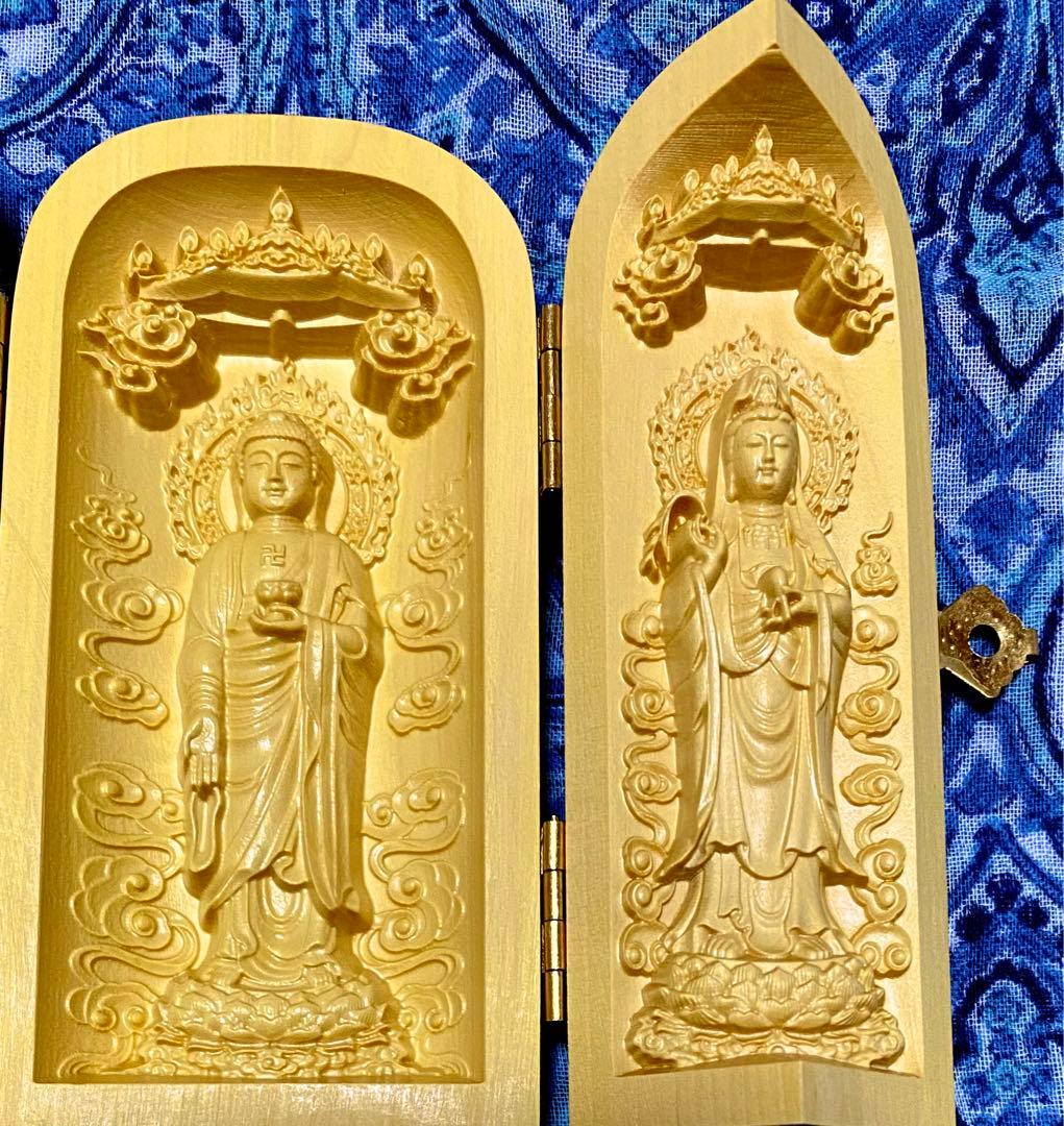 金運爆上げ！祈祷済！魂入り木製　普通の三尊仏ではありません！阿弥陀如来様