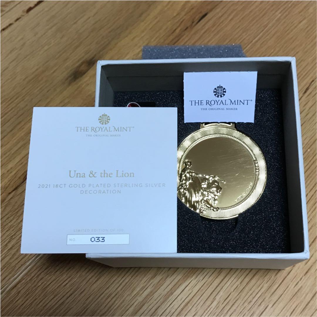 【希少•ウナとライオン】2021 ロイヤルミント　ゴールド　ツリー　オーナメント