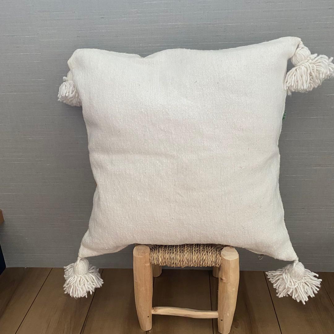 モロッコ　直輸入　キャメル　ヤシの木　クッションカバー　50/50cm