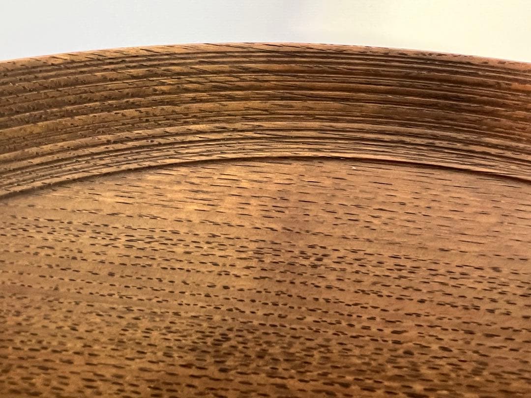 アンティーク雑貨　くり抜　脚付き丸盆(漆器、菓子器、トレー)