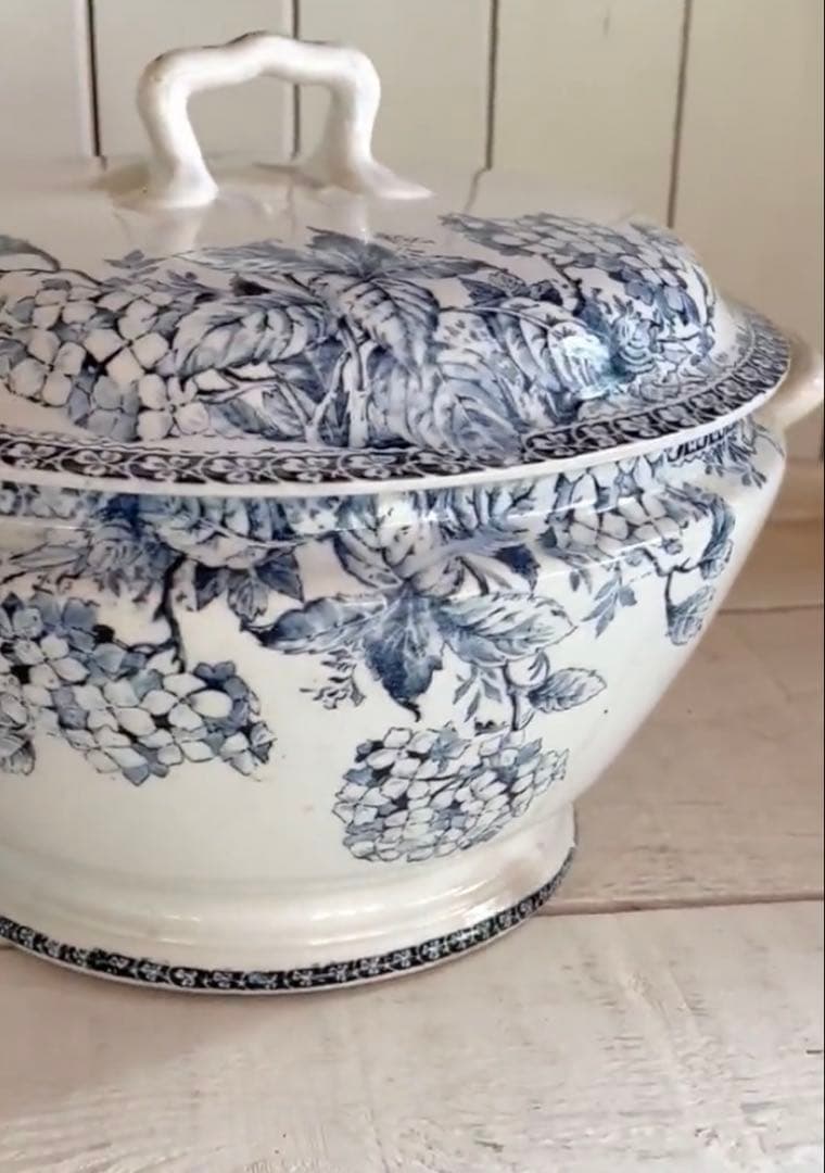 フランスアンティーク☆ジアンGienチューリーン紫陽花スーピエール