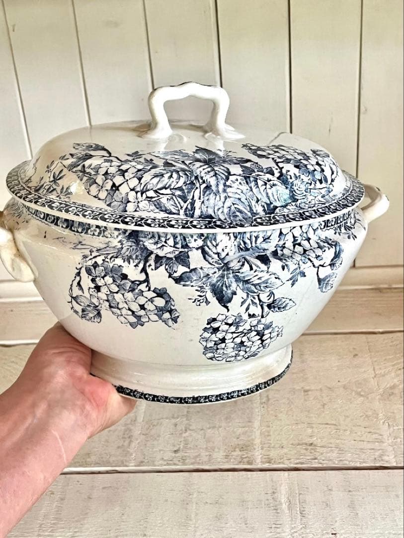 フランスアンティーク☆ジアンGienチューリーン紫陽花スーピエール