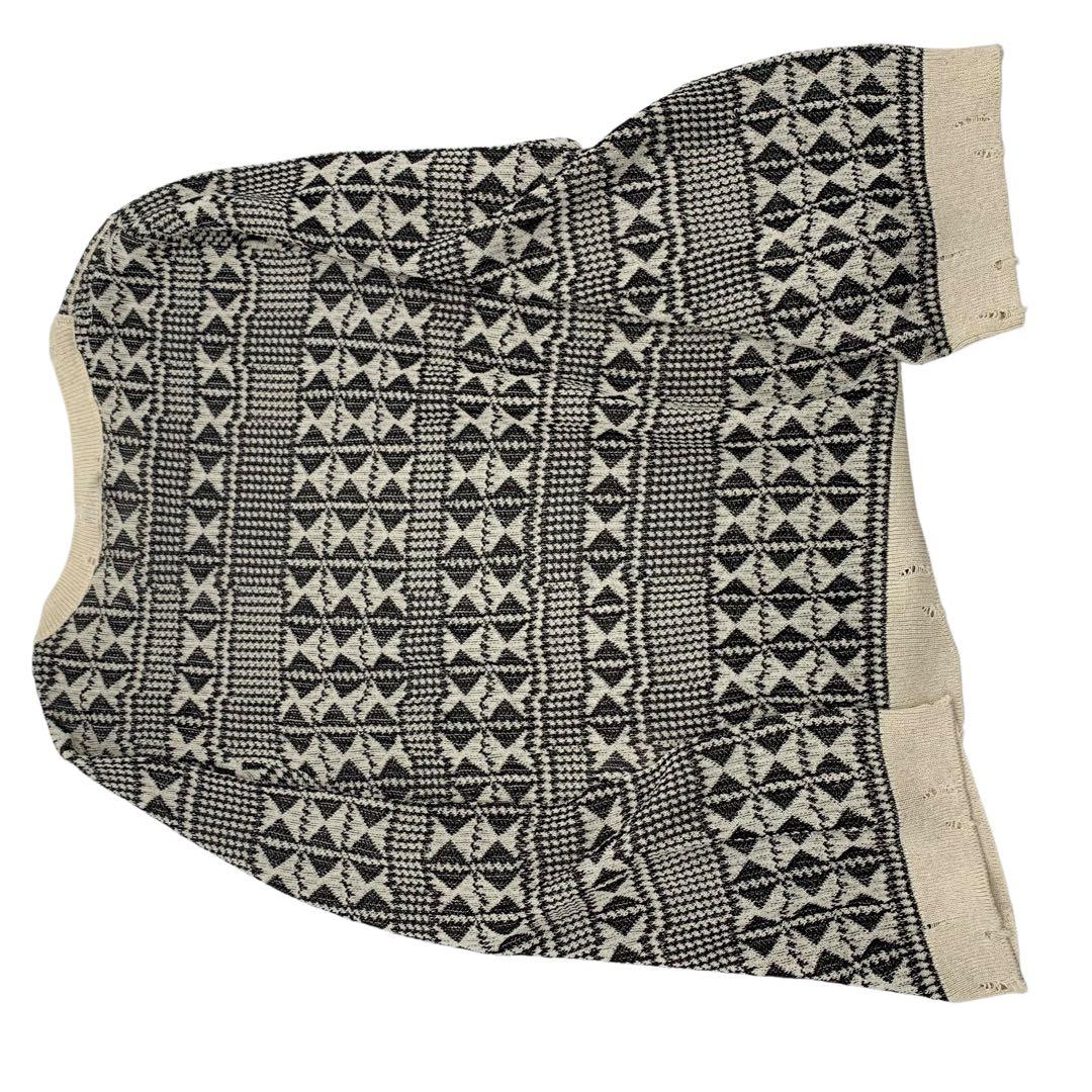 サンローラン　ダメージニット　21SS 総柄ニット　Sサイズ