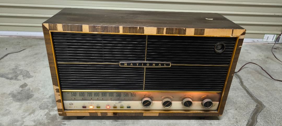 National　松下電器　真空管ラジオ　レトロラジオ　電源確認OK　詳細未確認