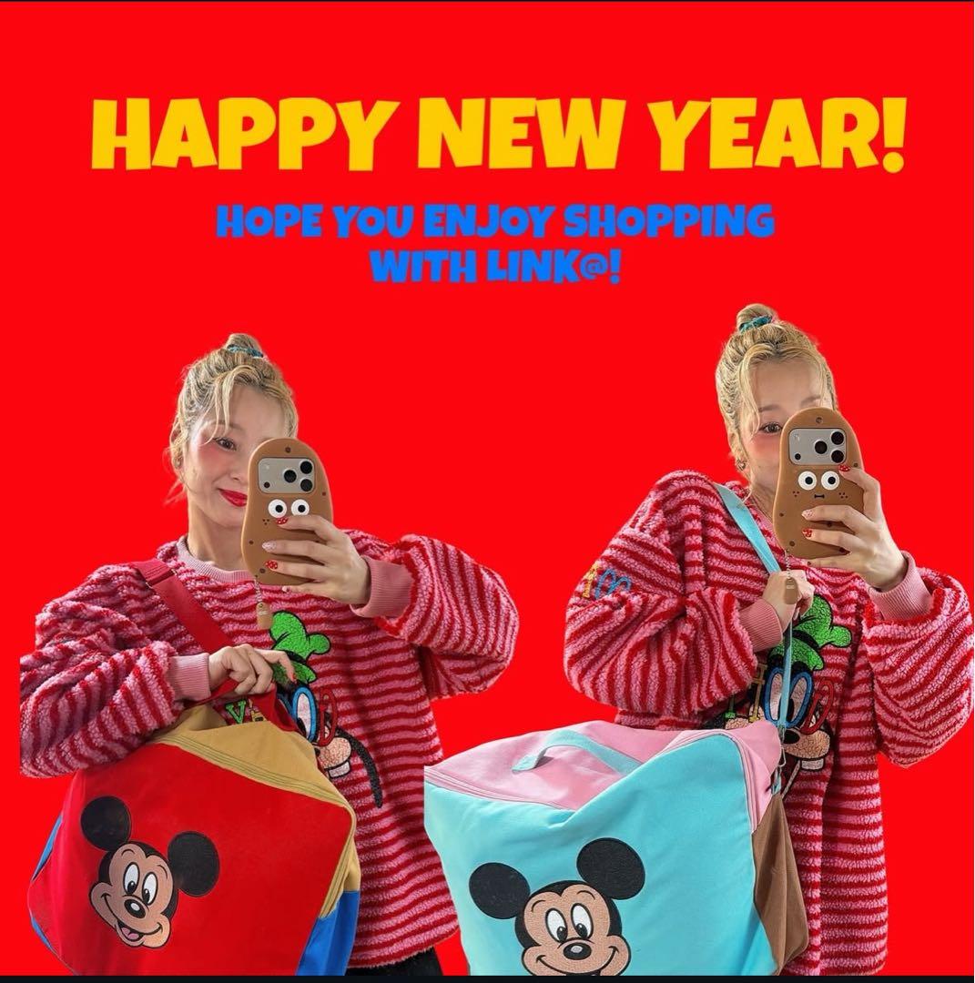 【新品未使用】ミッキーフェイス トラベルバッグ　リンクアット