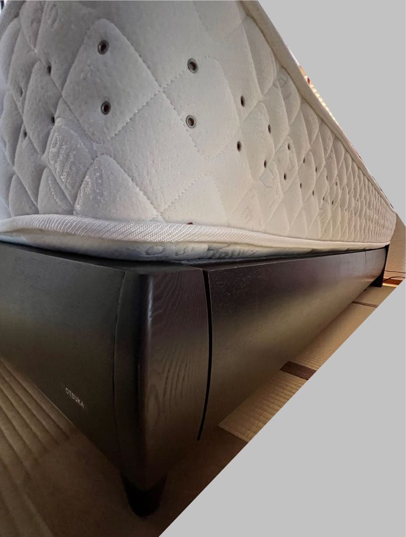 セミダブルベッド用木製ベッドフレーム　ヘッド&引出し付き