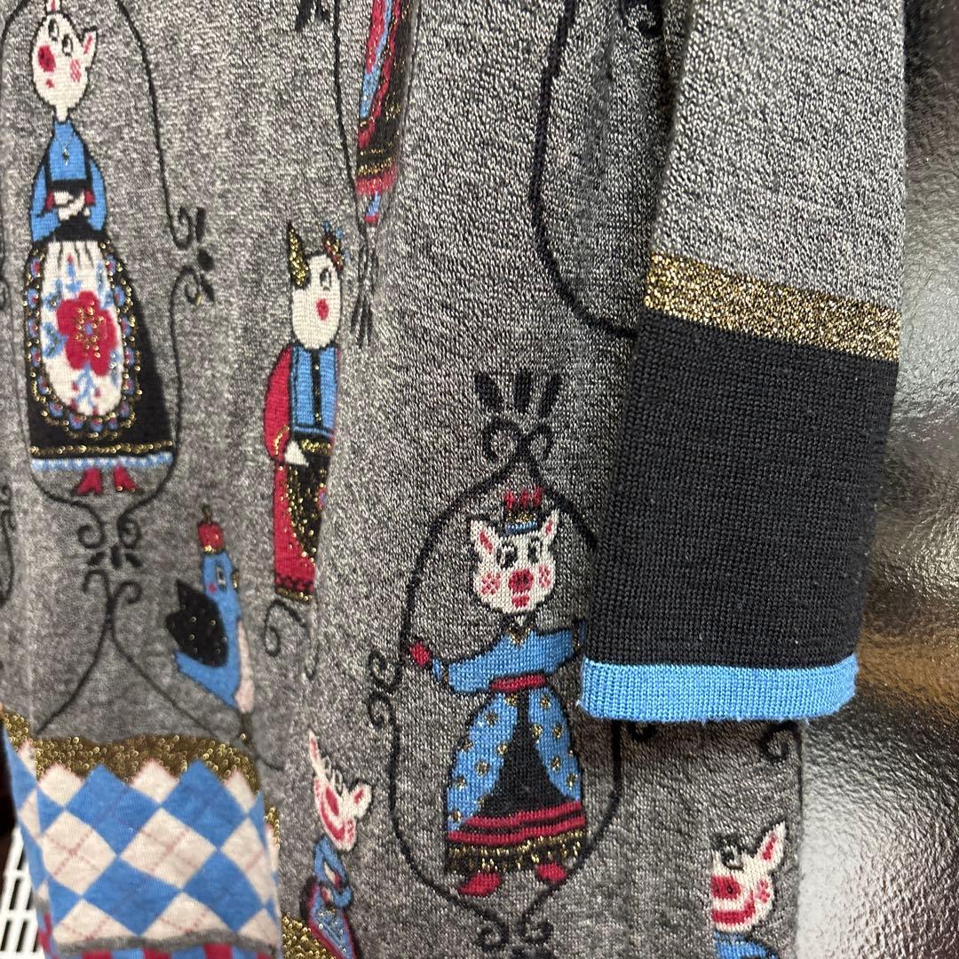 アルベロベロ　長袖ウール混ロングカーディガン