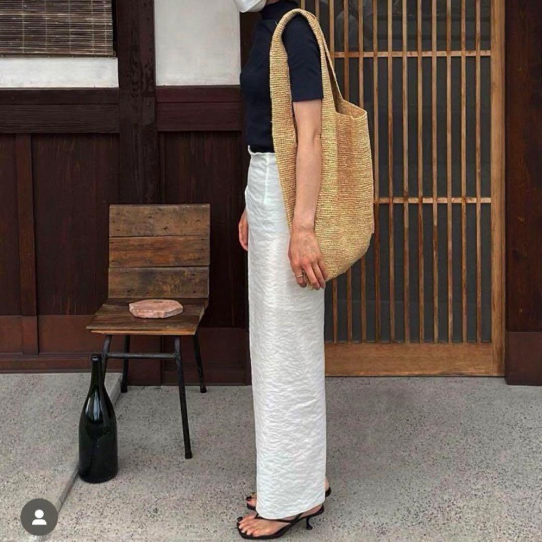 新品seya. セヤ RAFFIA SHOPPING BAG ベージュ ラフィア