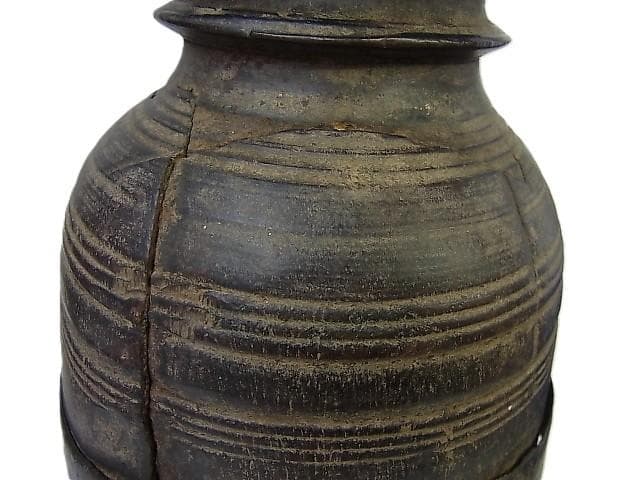 ★B0501★ネパール　古民具　木製ボトル　 タマン族　シェルパ族　アンティーク