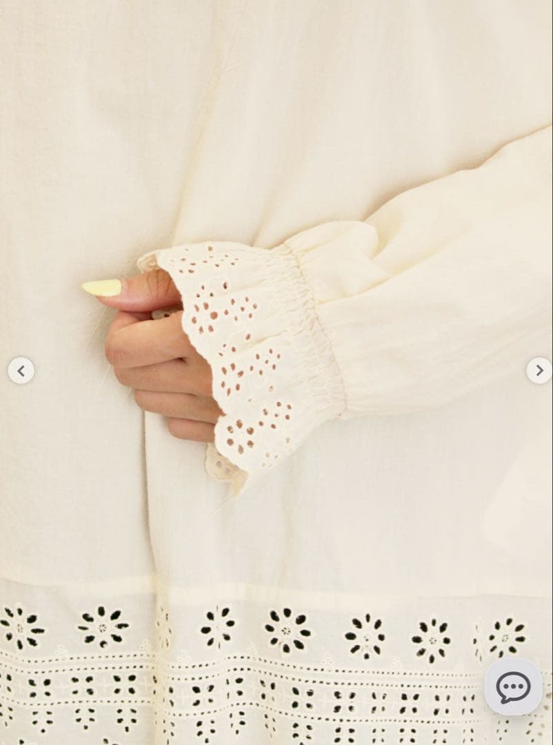 サマンサモスモス スカラップレースブラウス キナリとオフホワイト　2枚セット