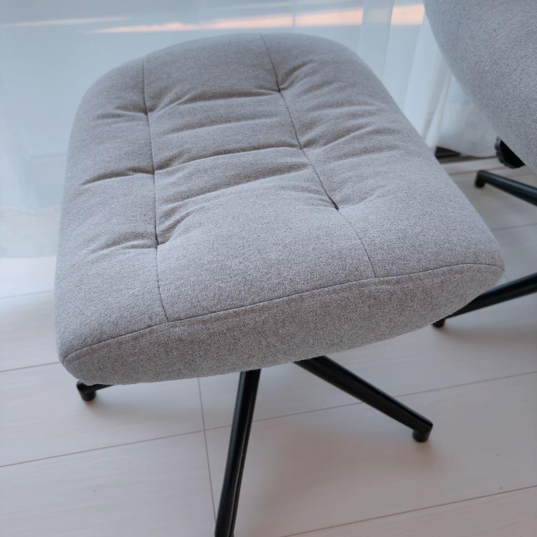 リクライニングチェア グレー 1人掛けソファ　オットマン