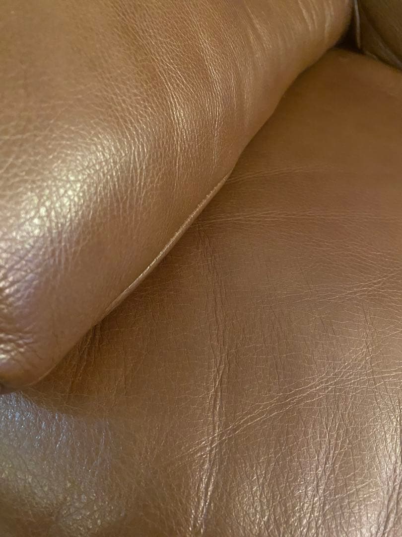 英国風本革ブラウンカラーソファ2-3人掛用