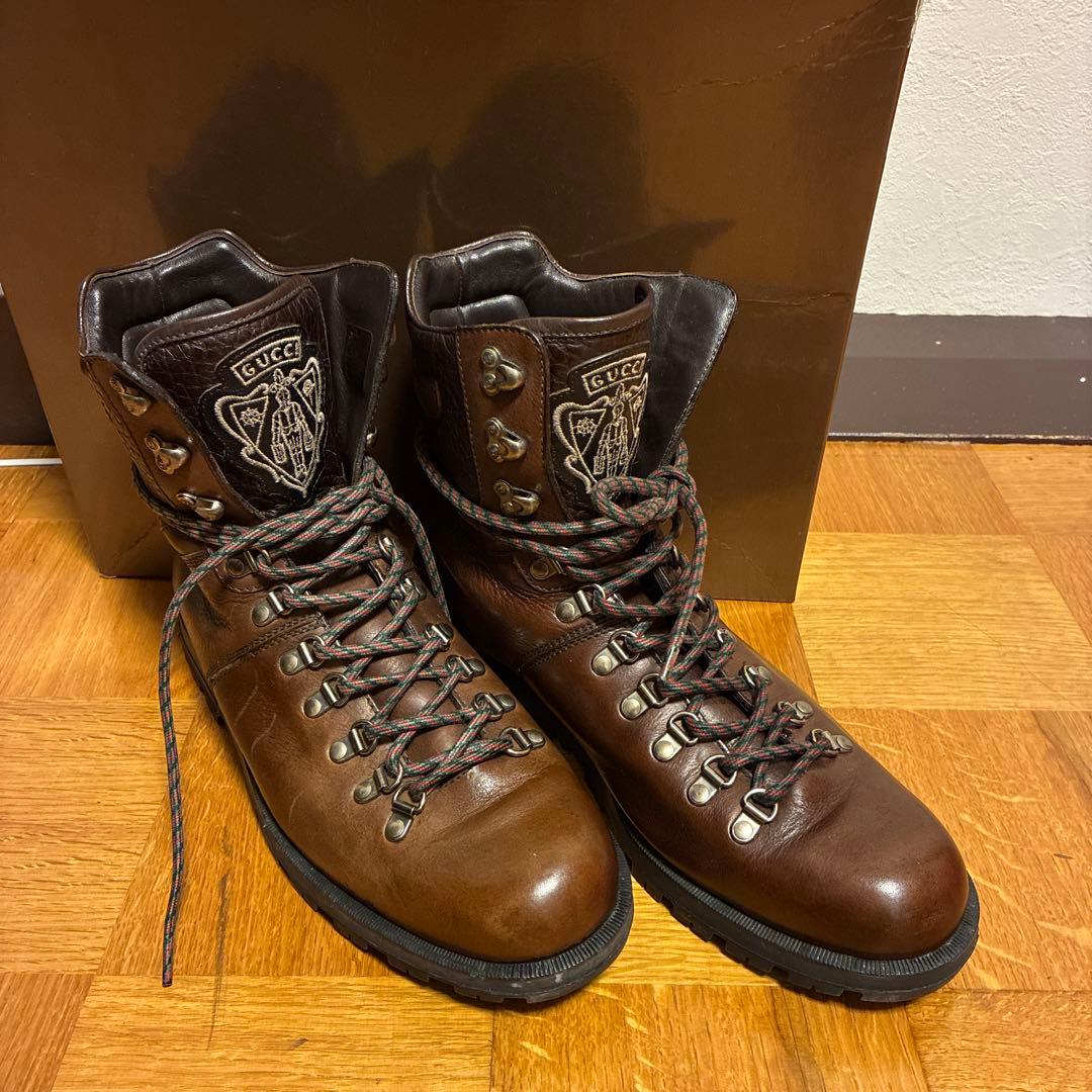 【希少】グッチ マウンテンブーツ茶　9 1/2　ランウェイモデル
