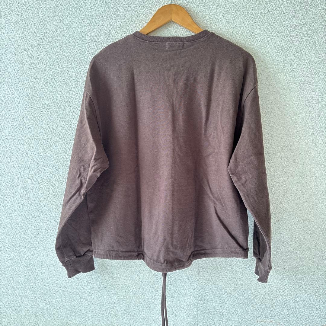 [ソラモナ]ペンネ天竺ドローコードカーディガントップス　茶色　りちゃん