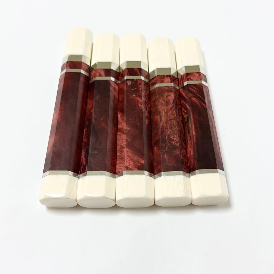 Rudi　三段銀巻　人工象牙　スタビライズドウッド八角柄