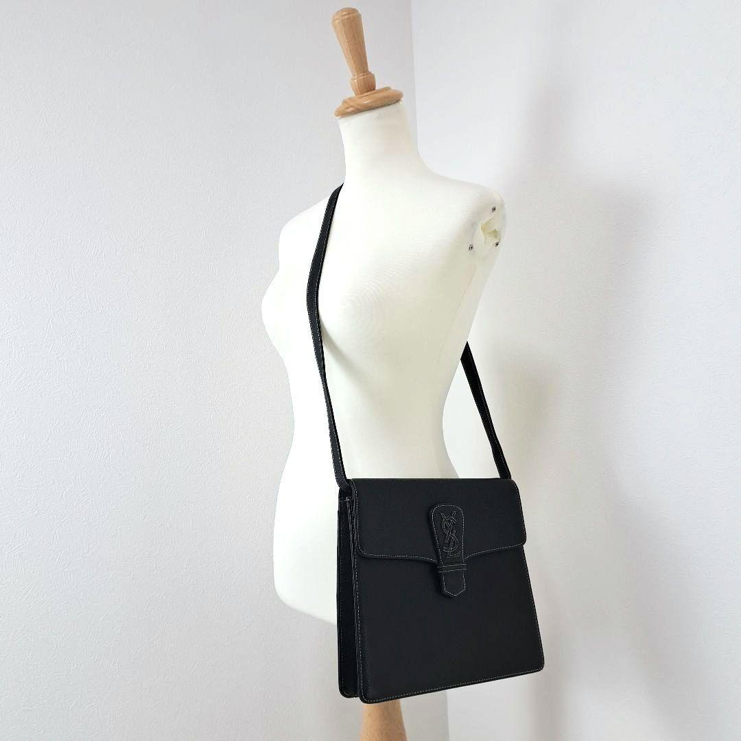 極美品 イヴサンローラン カサンドラ ショルダーバッグ YSL レザー ブラック